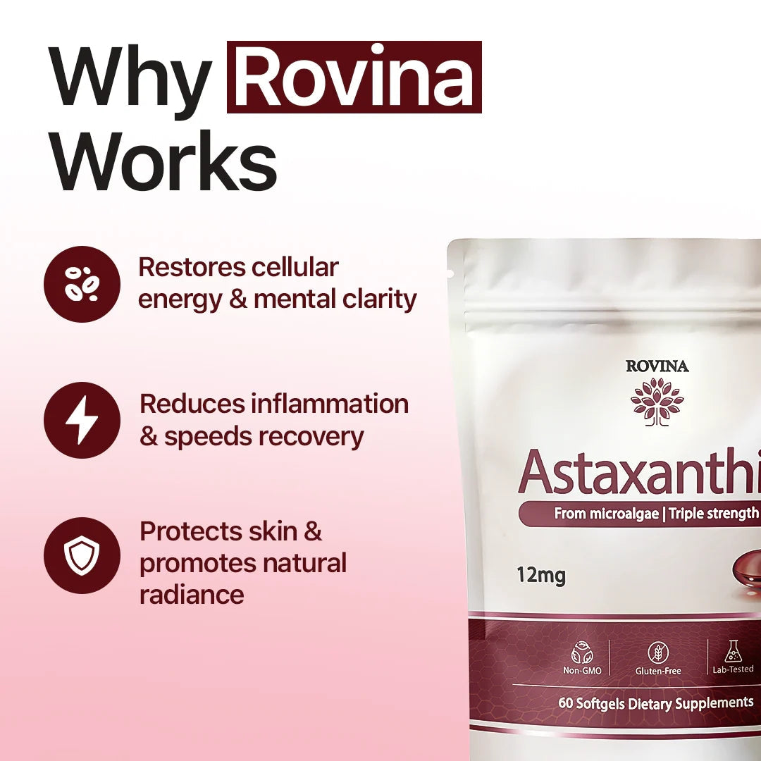 Astaxanthin 12mg Softgels, Triple Strength Antioxidant, 60 Ct | Triple Strength Antioxidant from Microalgae; supports eye, skin, immune & joint health; Non-GMO, Gluten Free, 60 ct